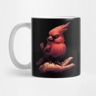 Cute Northern Cardinal on hand Mug